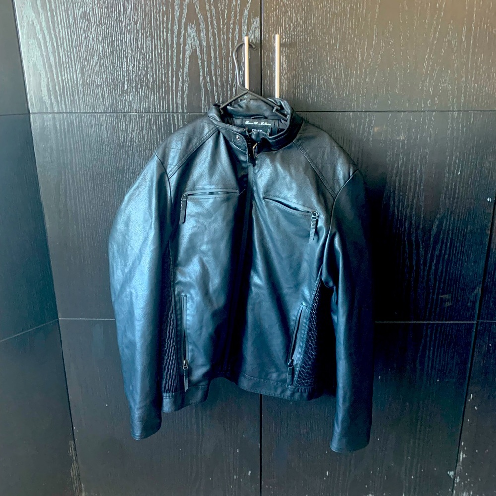Black Denim Leather Jacket